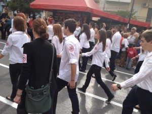Anti-fascist school students on the march