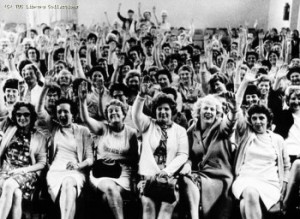 Women strikers in Dagenham 1968