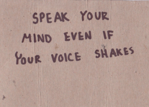 speak up for yourself