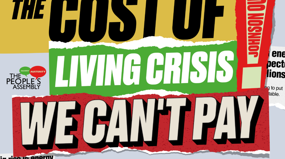 The People's Assembly "We can't pay" demo poster